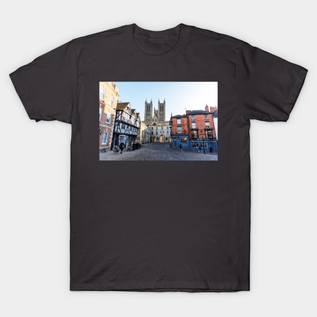 Lincoln Cathedral And Magna Carta From Castle Square T-Shirt by tommysphotos